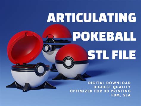 Pokeball Articulated D Stl File Pack Pokemon Files For D Etsy