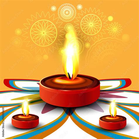 Diwali Diyas With Rangoli