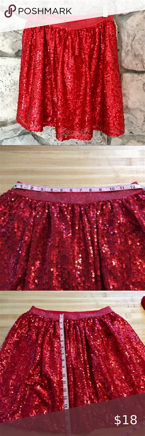 Red Sequins Skirt Red Sequin Sequin Skirt Sequins