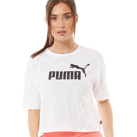 Buy Puma Womens Essentials Cropped Logo T Shirt Puma White