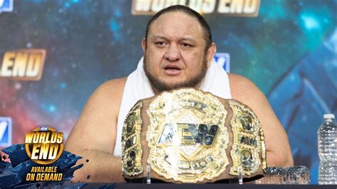 AEW Worlds End Media Scrum AEW World Champion Samoa Joe AEW Worlds