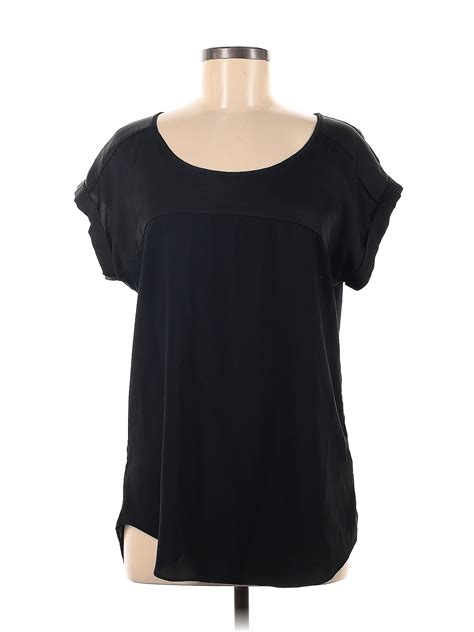 Express Solid Black Short Sleeve Blouse Size M 69 Off Thredup