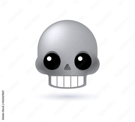 Skull Emoticon On White Background Isolated Vector Illustration Stock