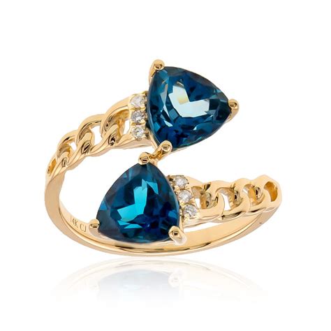 Anello In Oro Con Topazio Blu Londra 6291QY Gioielli Juwelo