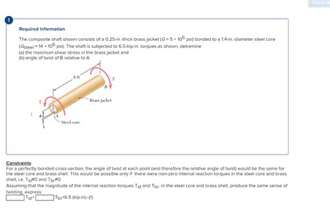 Solved The Composite Shaft Shown Consists Of A Chegg