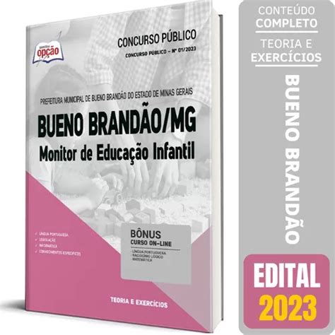 Apostila Monitor De Educação Infantil Bueno Brandão Mg 2023 Mercadolivre