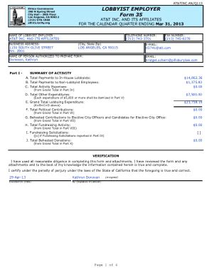 Fillable Online Ethics Lacity Lobbyist Employer Form Fax Email Print