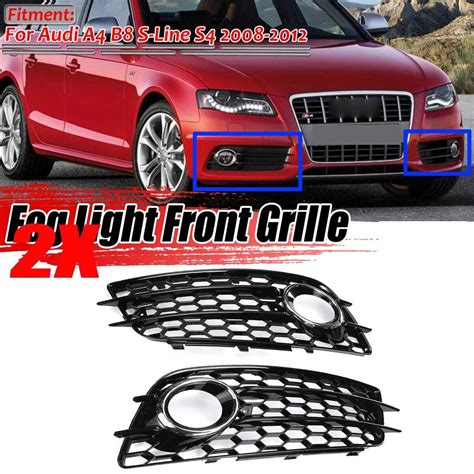 Pcs Car Front Fog Light Grille Cover Honeycomb Fog Lamp Grill For Audi