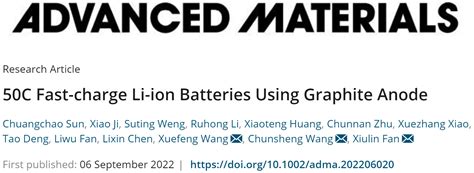 50c Fast Charge Li Ion Batteries Using A Graphite Anode Poworks