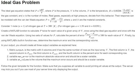 Solved The Ideal Gas Equation States That P VnRT Where P Is Chegg