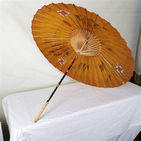 Lot 372 Authentic Japanese Parasol Wagasa Umbrella Hand Painted Floral Lr Legacies