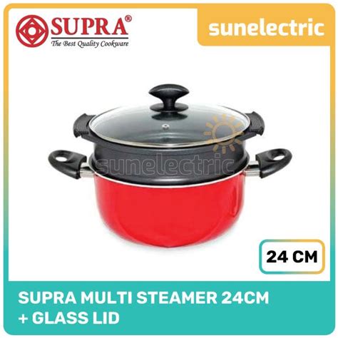 Jual Supra Multi Steamer 24 Cm Tutup Kaca Panci Wajan Dutch Oven