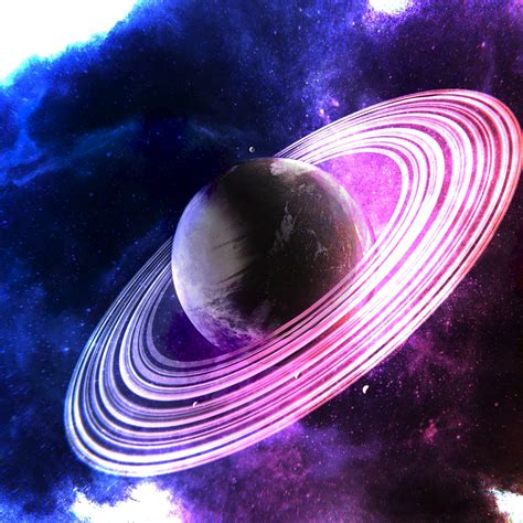 Saturn Wallpaper 4K, Rings of , Surreal, Pink rings