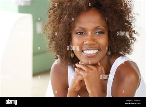 Beautiful Mature Woman Smiling Stock Photo Alamy