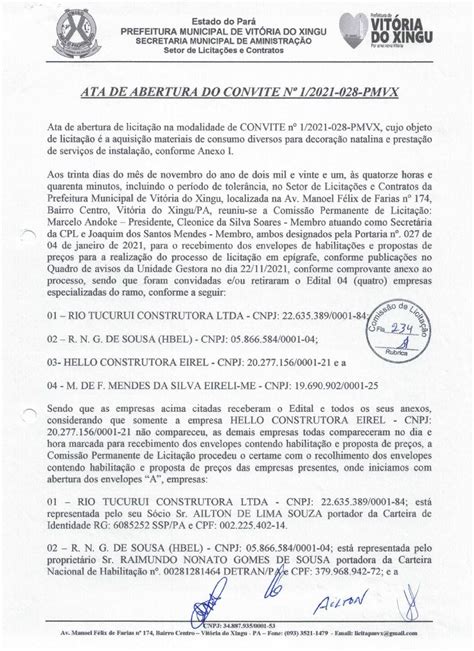Ata Conv 1 2021 028 ASS Prefeitura Municipal de Vitória do Xingu