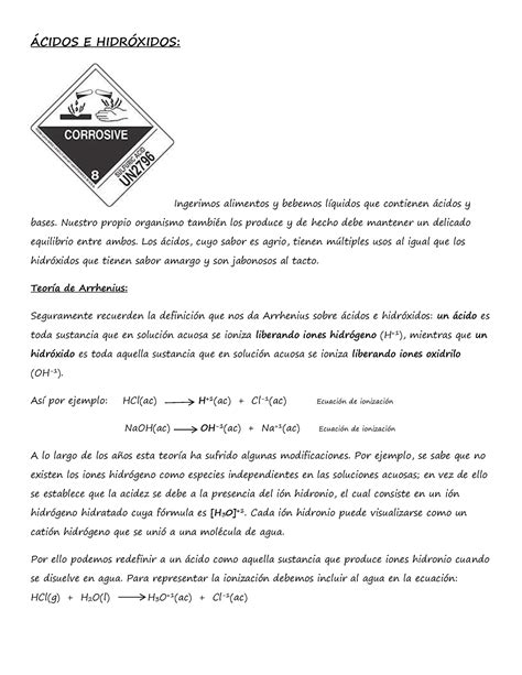 26 Ácidos E Hidróxidos CIDOS E HIDRXIDOS Ingerimos alimentos y
