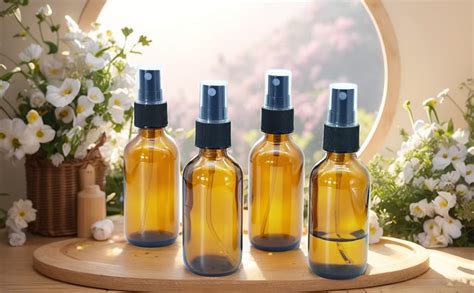 Amazon Zkupanx 4 PACK 2 Oz Small Amber Glass Spray Bottles 2oz