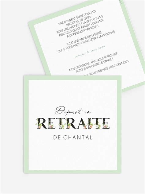 Présentation 39 Imagen Carte Invitation Retraite Vn