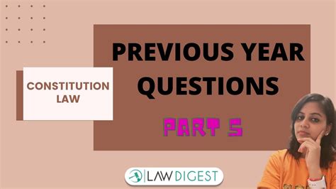 Previous Year Questions On Constitution Law P5 Du Llb Bhu Llb Pu Llb Mhcet Law Youtube