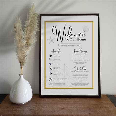 Beach House Welcome Sign Tropical Rental Welcome Book Airbnb House