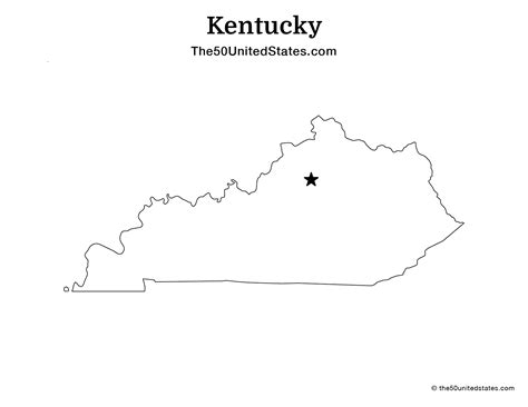 Free Printable State Map Of Kentucky With Capital Blank The 50