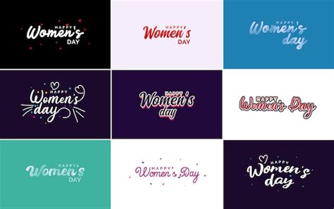 Internationaler Frauentag Vektor Handgeschriebener Typografie