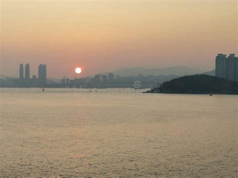 2 November 2022 - Busan, South Korea: Sunset Over Haeundae Beach ...