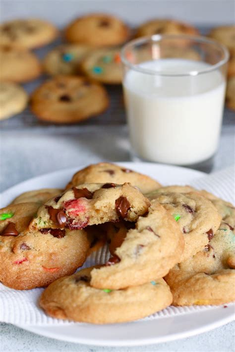 Soft And Chewy Rainbow Chocolate Chip Cookies Baking It Up To You