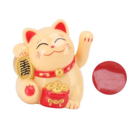 Tbest Chat Ondulant Solaire Chat Porte Bonheur Chinois Fortune Chat