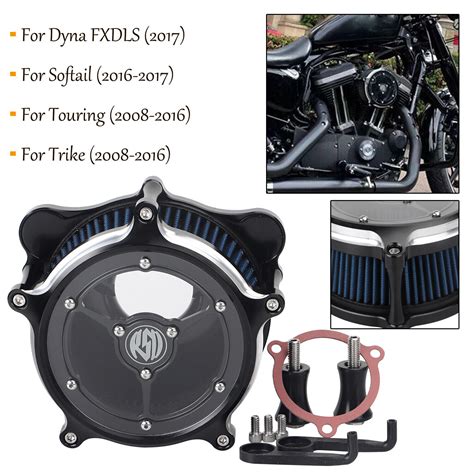 Rsd Air Cleaner Blue Intake Filter For Harley Tri Glide Ultra Classic