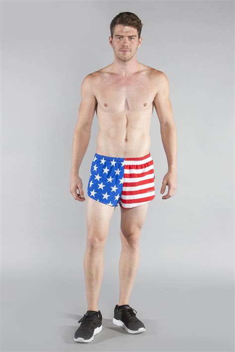 Men S American Flag 1 Elite Split Shorts Boa