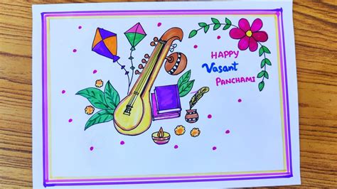 Basant Panchami Poster Drawing Easy Basant Panchami Drawing How To Draw