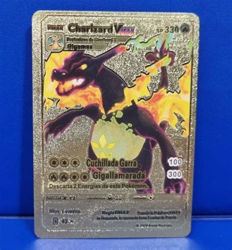 Carte Pok Mon Carte Charizard Vmax Sp Gigamax Oro Gold Dorada