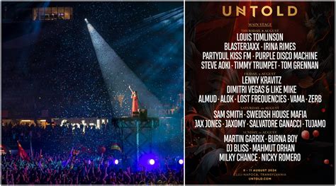 UNTOLD 2024 8 11 august LISTA completă a artiștilor și DJ ilor care