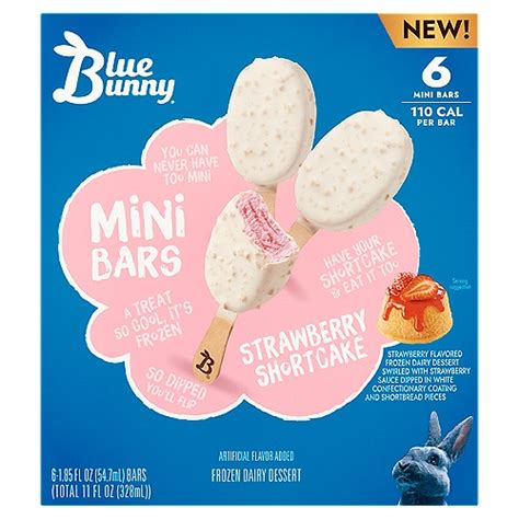 Blue Bunny Mini Bars Strawberry Shortcake Frozen Dairy Dessert 1 85 Fl