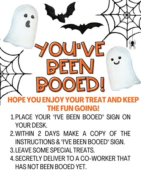 Youve Been Booed Coworker Version Booed Sign And Instructions Halloween Boo Gameive Been