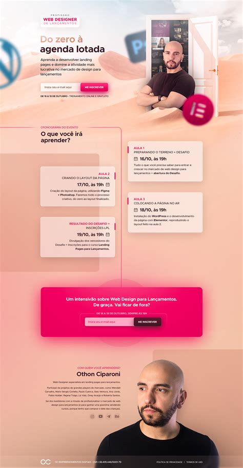 Página de captura Profissão Web Designer Behance