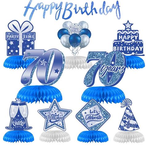 Buy Th Birthday Decorations Pieces Blue Silver Birthday Table