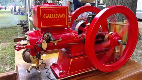 Galloway 5 Hp 13 Scale Model Hit Miss Engines Running At Show Youtube