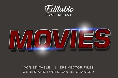 Mod Le D Effet De Texte De Titre De Film Vecteur Premium