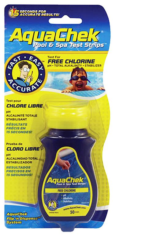 Aquachek 4 Way Chlorine Test Strips Pack Of 50 Aqc 470 0005 For