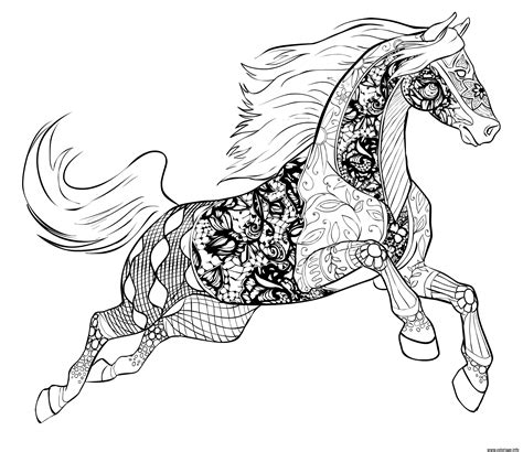 Coloriage Cheval Adulte Par Selah Works JeColorie