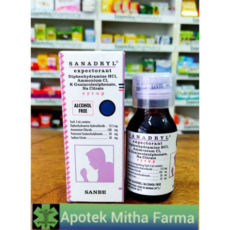 Jual Sanadryl Expectorant Sirup Obat Batuk Ml Indonesia Shopee Indonesia