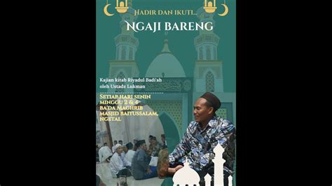 Live Ngaji Bareng Kitab Riyadul Badi Ah Tiap Senin Malam YouTube