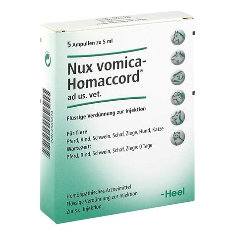 NUX VOMICA HOMACCORD USO VETERINARIO - FIALE 50 X 5 ML - Erbofarma ...