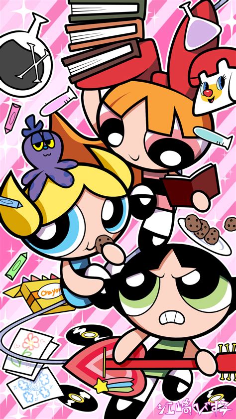 Safebooru 3girls Annoyed Black Hair Blonde Hair Blossom Ppg Blue