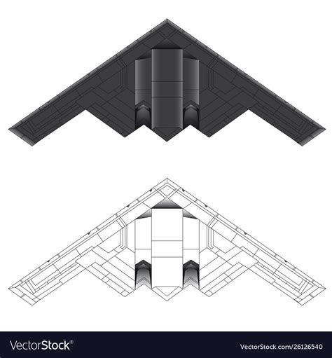 Us b-2 bomber bottom view Royalty Free Vector Image