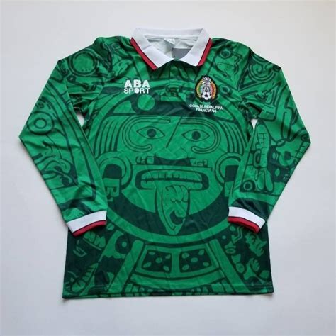 Mexico Jersey Retro 1998 Soccer Jersey Mens Long Sleeve Soccer Jersey