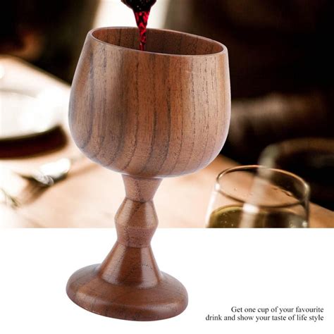 New 150ml Natural Solid Wood Cup Classic Wooden Wine Cup Vintage Goblet Chalice Hand Made Wood