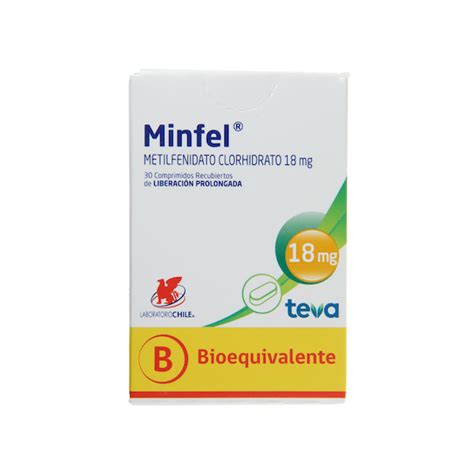 Minfel Metilfenidato Clorhidrato 18 Mg X 30 Comprimidos Rappi